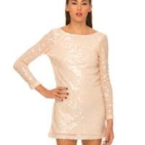 Motel Rocks Cream Sequin Mini Dress